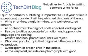 Guidelines for Article to Writing techdirtblog 
