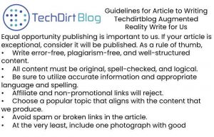Guidelines for Article to Writing techdirtblog 