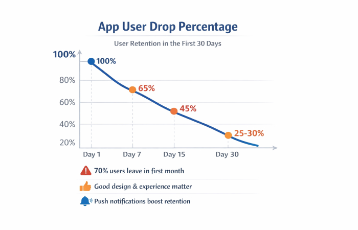 app user drop percentage
